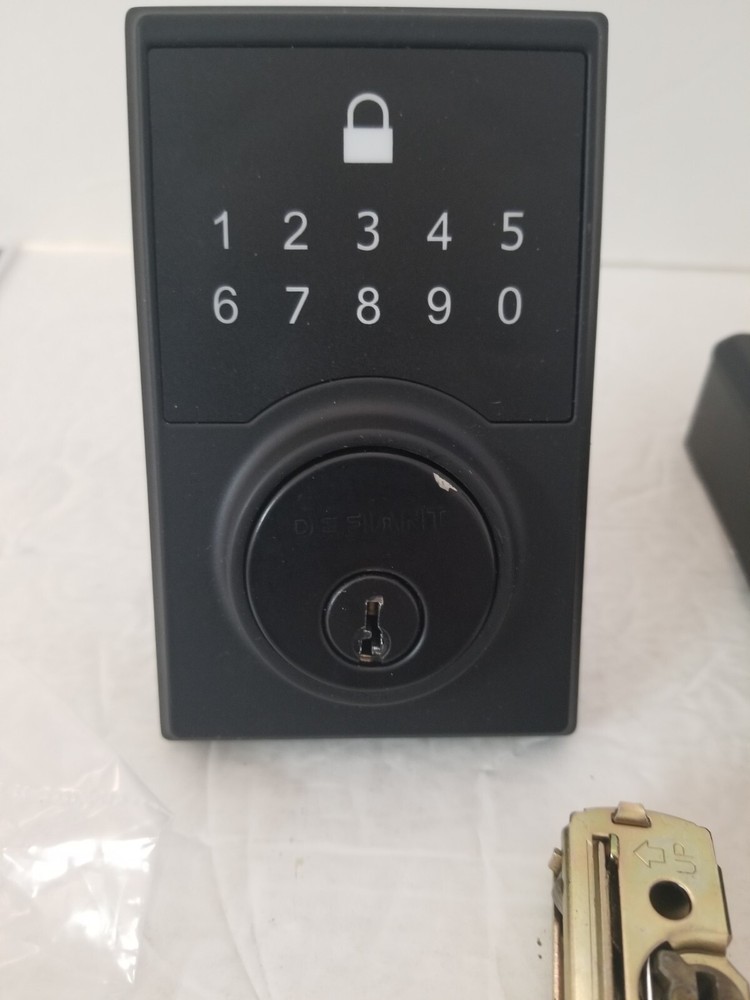 Square Matte Black Compact Touch Electronic Single Cylinder Deadbolt
