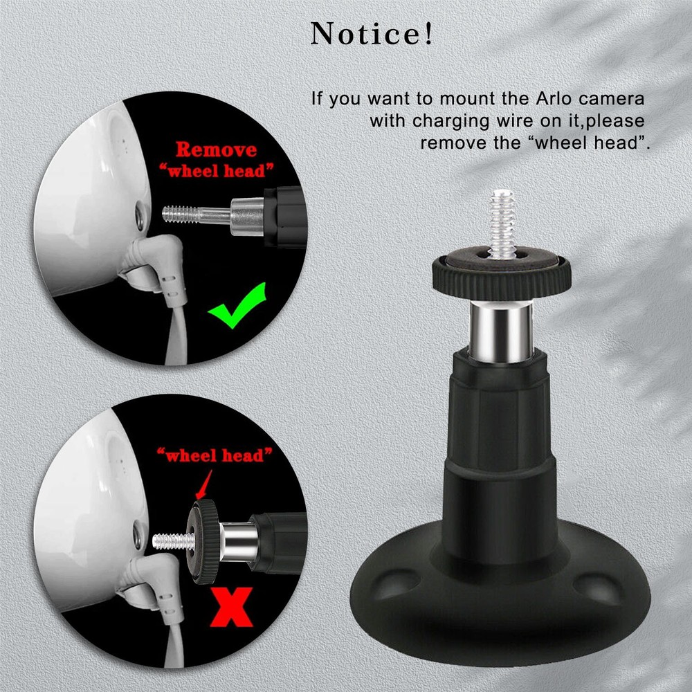 4 Pack 360° Adjustable Mount for Arlo Pro Security Camera Flexible Bracket