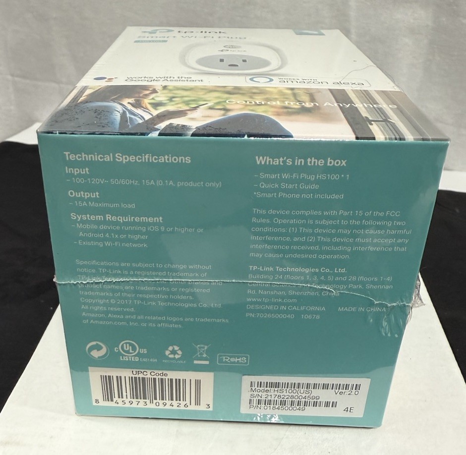 NEW TP-Link HS100 WiFi Alexa Google Home Smart Plug Kit Remote Socket Controller