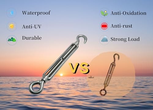 Hook & Eye Turnbuckle for Cables Wire,304 Stainless Steel Turnbuckles Hook