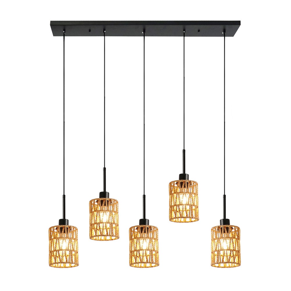 5-Light Pendant Light Height Adjustable Hanging Ceiling Light Fixture Indoor
