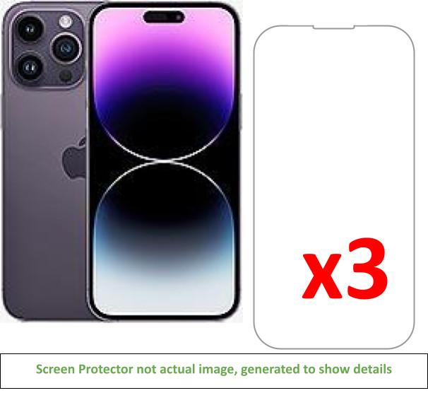 3x iPhone 14 Pro Max Screen Protector w/ cloth