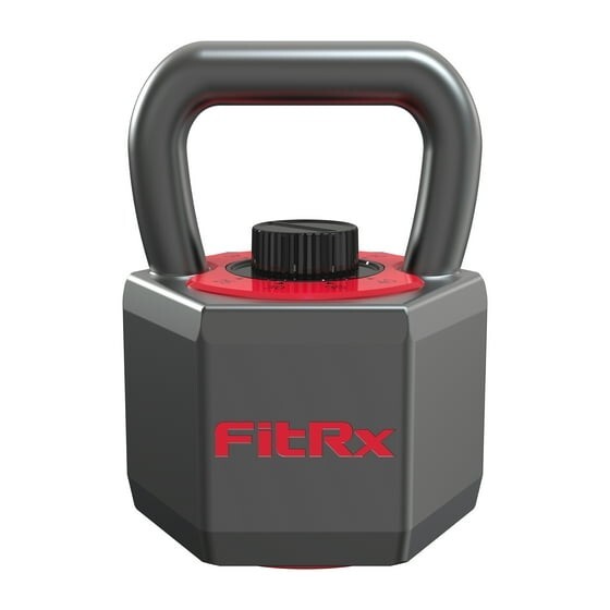 FitRx 25 lbs SmartStack Wide handle Adjustable Kettlebell, 40 lbs, Black