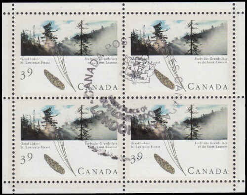 Canada 1990 Coast Forest Souvenir Sheet, #1284a Used