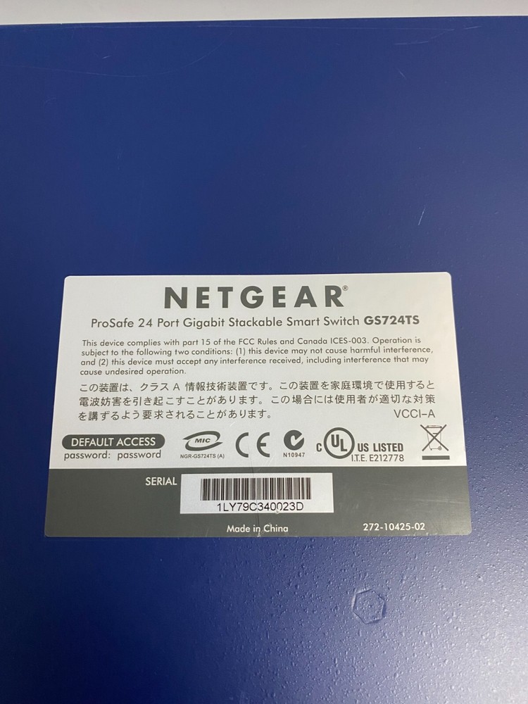 NETGEAR GS724TS 24-Port Gigabit Stackable Smart Switch