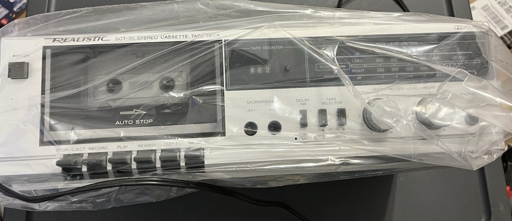 Realistic SCT-35 Stereo Cassette Tape Deck Vintage push button