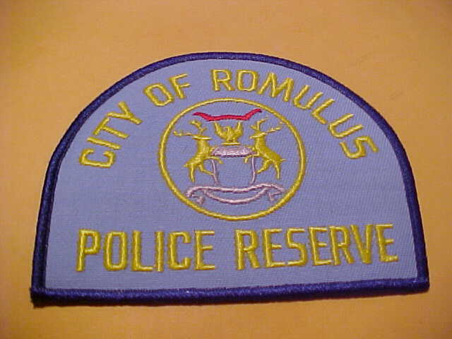 ROMULUS MICHIGAN RESERVE  POLICE PATCH SHOULDER SIZE UNUSED