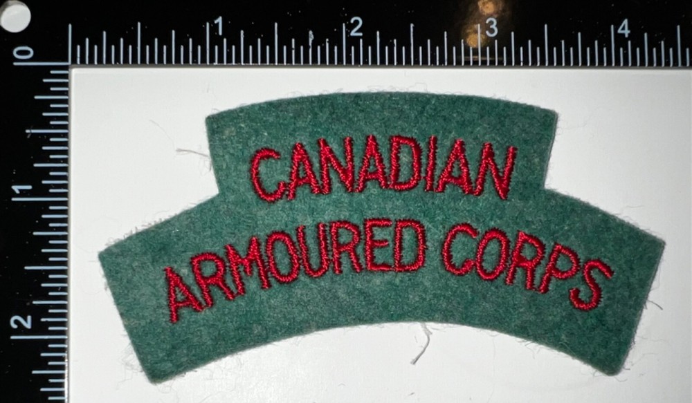 WWII Canada Canadian Armoured Corps Felt Patch Formation Title Flash