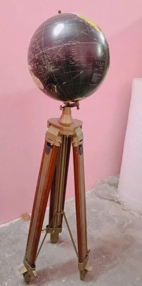 World Map Globe With Tripod Stand World Authentic Adjustable Modern Map Globe