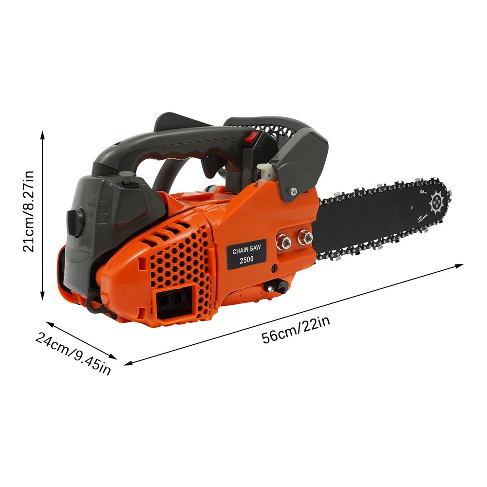 2-Stroke Top Handle Gasoline Engine Chainsaw 1.22hp 25.4cc Manual Start Machine