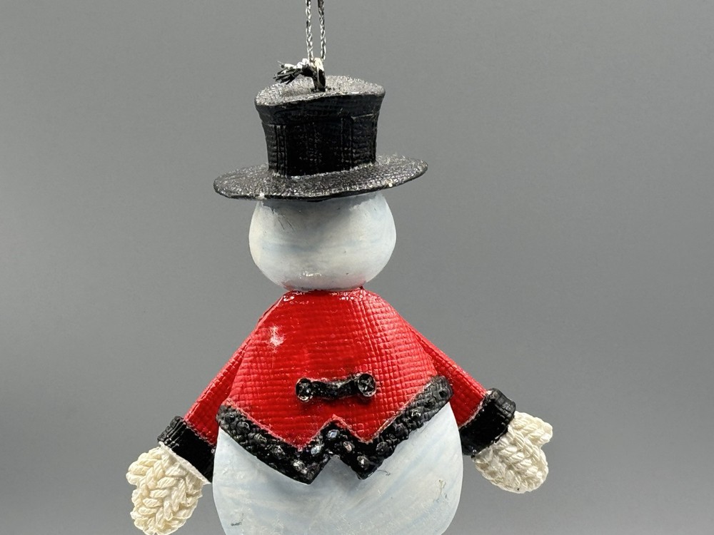 Vintage Jumping Jack Toy Puppet Pull String Snowman Ornament
