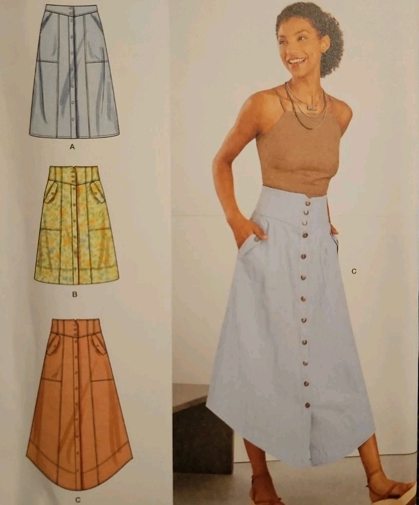 Simplicity S9710 Misses' Skirts 3 Lengths Button Front Panels (18-26) Pattern