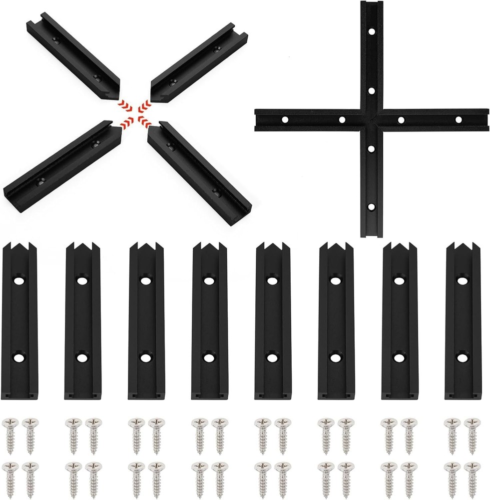 8 pcs T-Track Intersection Kit For Double Cut Jig Profile Universal...