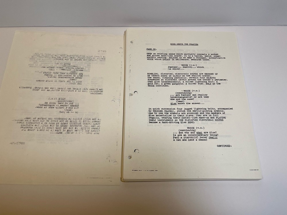 'KISS Meets the Phantom' Movie Screenplay / Script - *RARE* 1st Draft Copy
