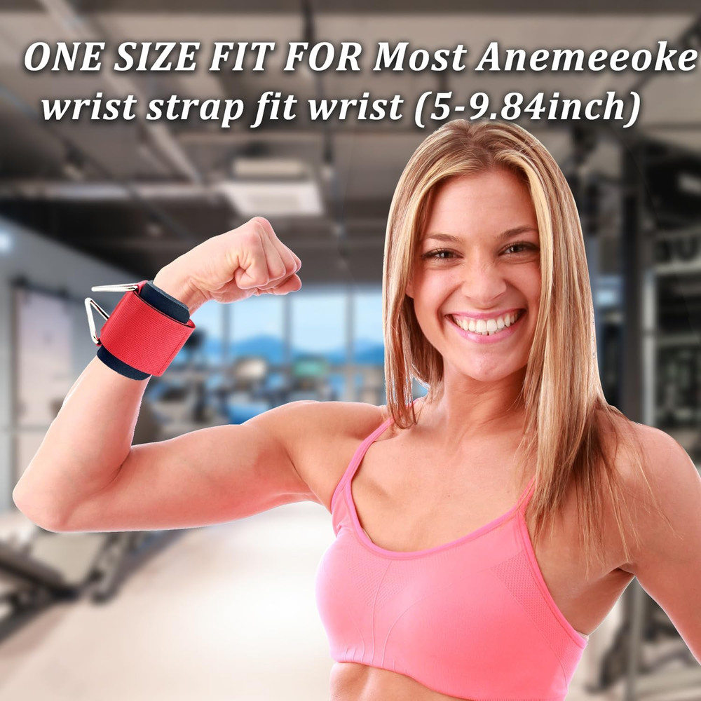 2Pack Wrist Cuffs for Cable Machine, Adjustable Neoprene Padding, One Size Fit A
