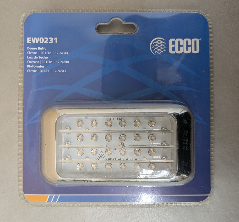 ECCO EW0231 Chrome 30-LED Interior Dome Light 12-24V