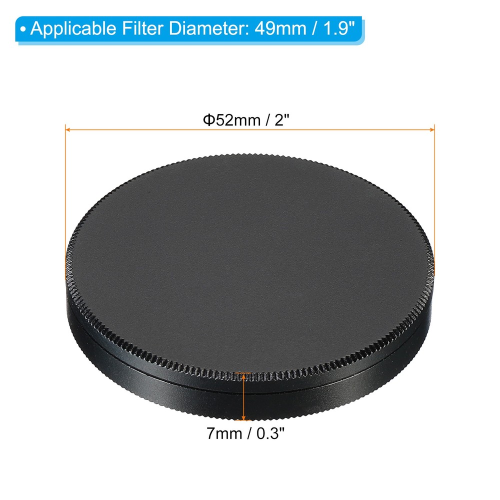 49mm Lens Filter Stack Cap Aluminum Alloy Circular Filter Stacks Black