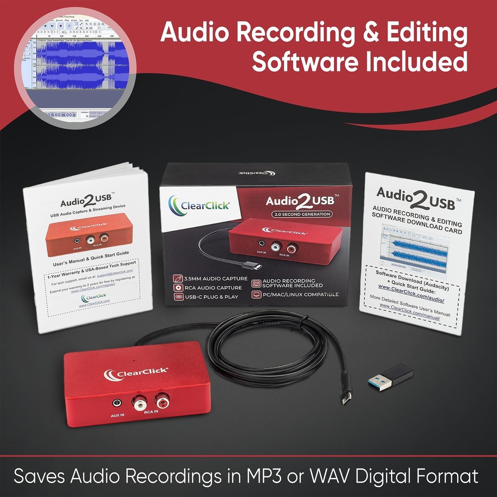 ClearClick Audio to USB 2.0 - Second Generation - Audio Capture & Live Stream...