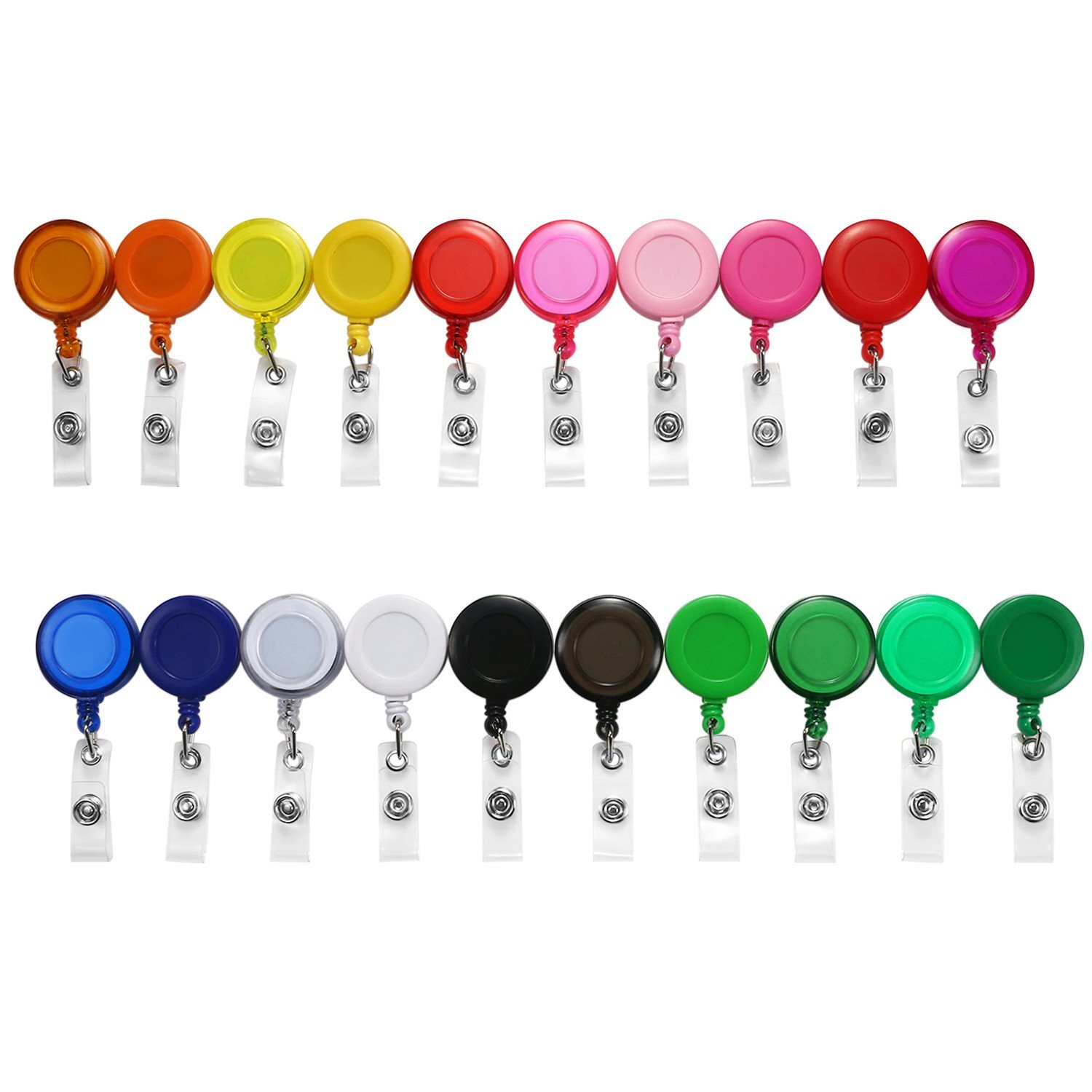 20pc Clip On Retractable Badge Holder ID Name Reel Card Holders For Nurse Doctor