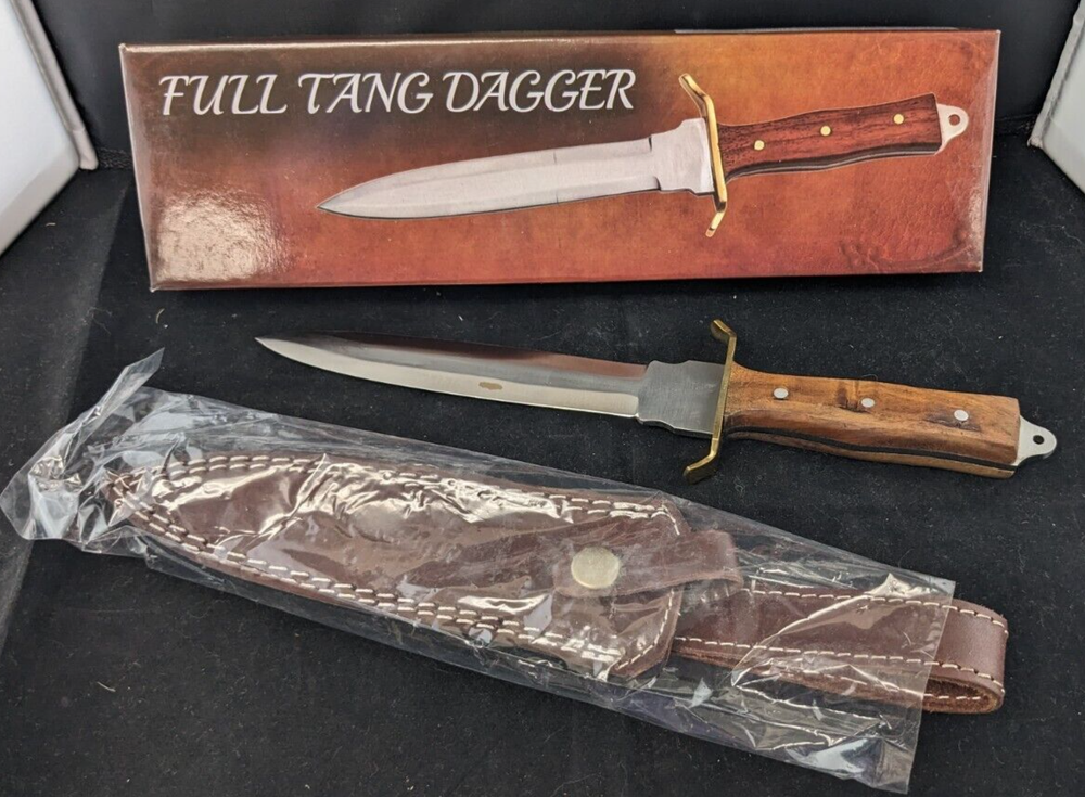 Full Tang Medieval Double Edge Dagger Sheath EUC