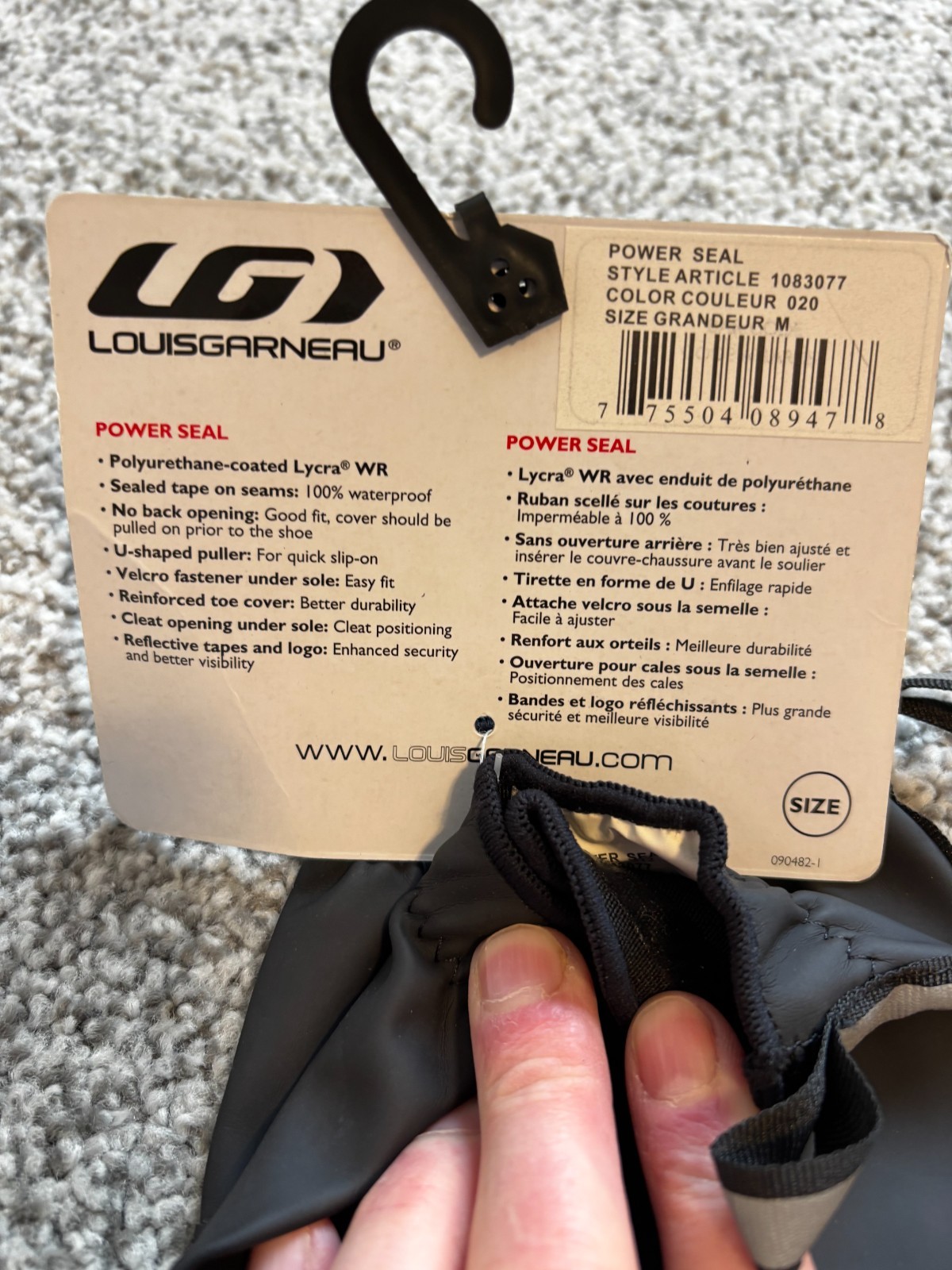 Garneau Cycling shoe covers - Power Seal, Size M, new w/tags, waterproof, unisex