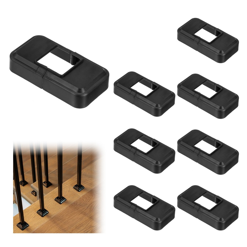 8-Pack Post Base Cover, Internal 1.26"x 1.26" Post Skirt Split Type for Railing