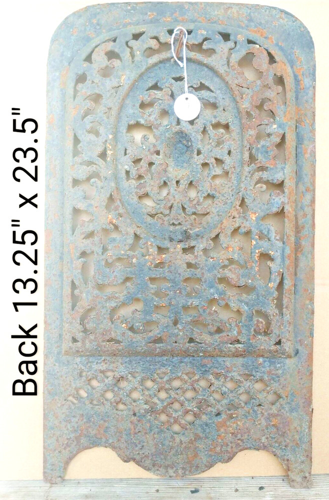 Victorian Cast Iron Grate Front Fireplace Arch Top Summer Front, Architectural