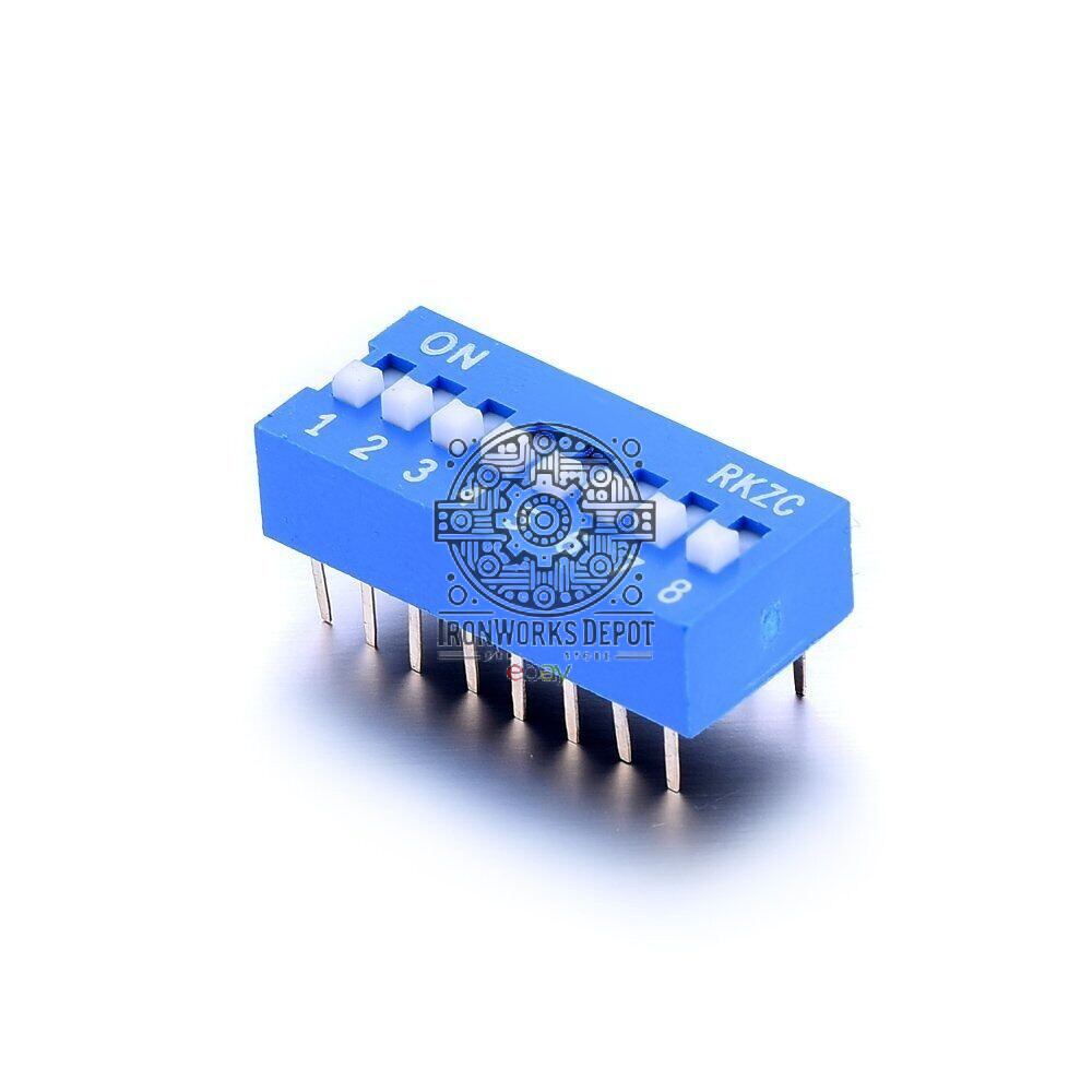 5Pcs Slide Type Switch Module 2.54mm 8-Bit 8 Position Way DIP Blue Pitch