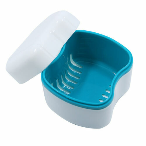 Denture False Teeth Box Bath Appliance Storage Case Rinsing Basket Container New