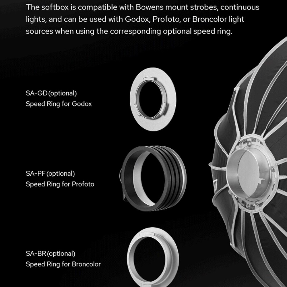 Godox QR-P70T 70cm/27.5inch Parabolic Softbox Light Diffuser with Quick Release