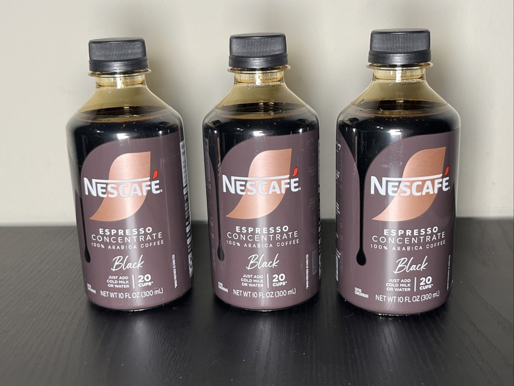 Nescafé Espresso Concentrate Black Coffee 3 Bottles Makes 60 Cups Total