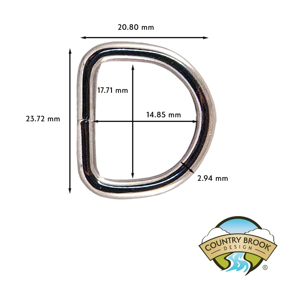 Country Brook Design® 5/8 Inch Nickel Plated Welded D-Rings, 10 Pack