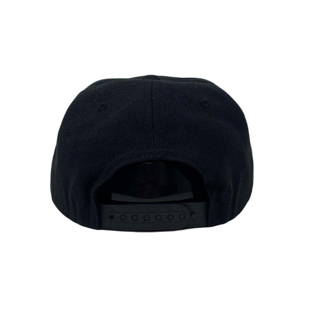 Los Angeles LA Wavy Upside Down Snapback Hat All Black