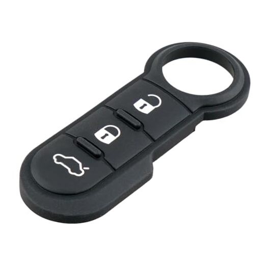 3-Button Remote Key Fob Rubber Key Pads Black Button Pads - Compatible for