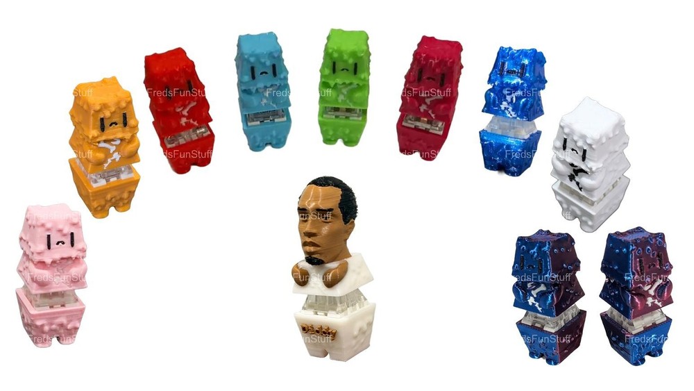 Fidget Clicking Keyboard - 3D Printed Slime Green DIDDY Rare Tapcap style