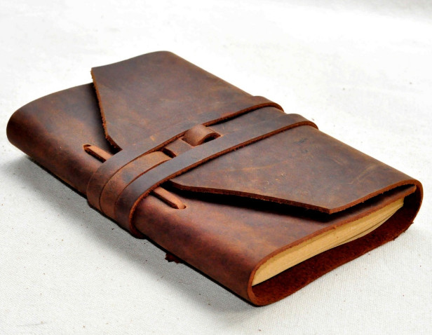 A6 Writing notes Notebook sketchbook Diary Notepad handmade leather brown Q414