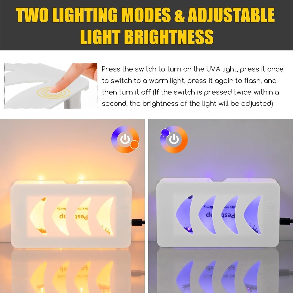 Fishbone Flea Trap Lamp (2PCS, White) - For Indoor Flea Control & Home Use