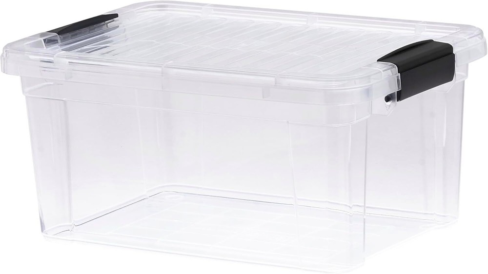 Superio Clear Storage Box with Lid, 6.75 Quart Plastic Container Bins, 4-Pack