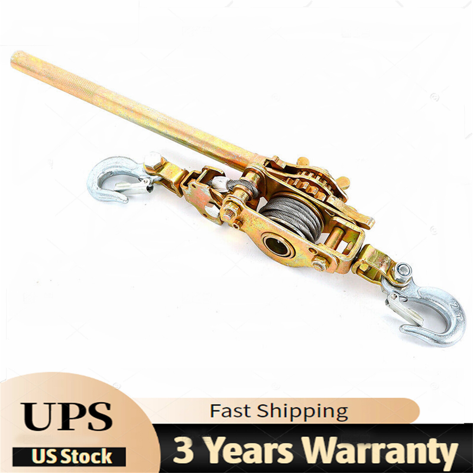 2 Ton Hand Puller Heavy Duty Winch Pull Hoist Come Along Cable Lever 2 Hooks
