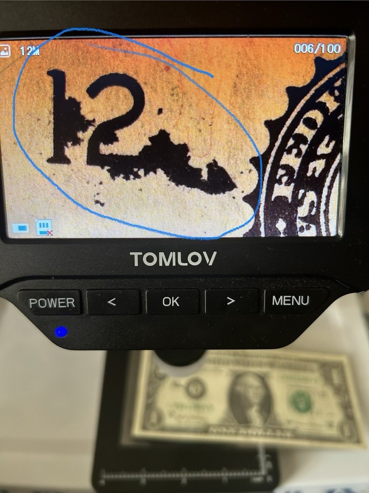 2017A $1 One Dollar Bill Misaligned Off-Center Miscut with Huge Wet Ink Error
