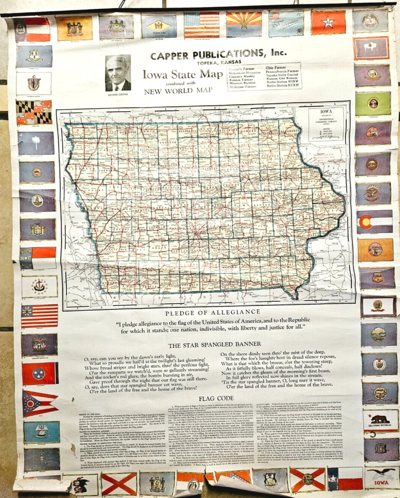 CAPPER Publications IOWA STATE MAP New world Map