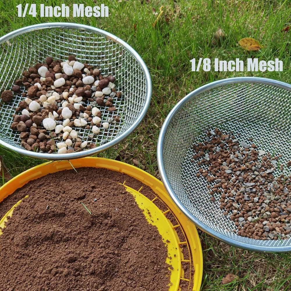 Efficient 2-Pack Soil Sifter Set with Integrated Bottom - Fits 5 Gallon Buckets