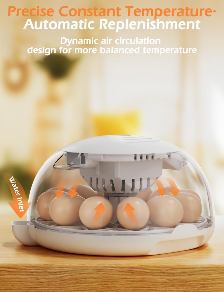 Incubators for Hatching Eggs, 12 Egg Incubator with Automatic Egg Turning and Te