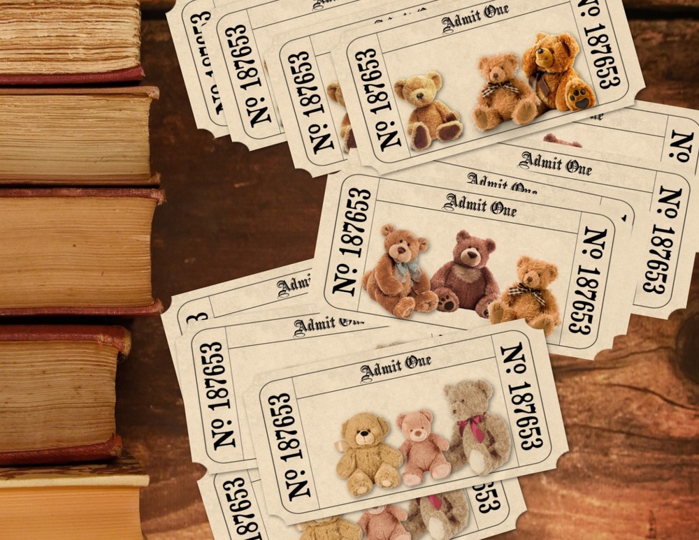 12 Assorted Teddy Bear's Picnic 'Admit One' Tickets