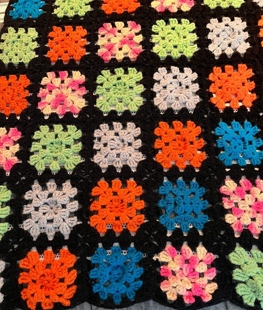 HANDMADE CROCHETED LAP BLANKET 52"x32"