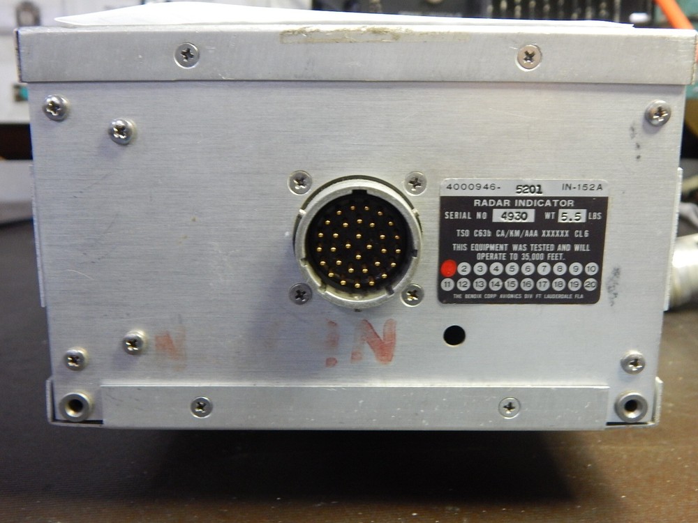 Bendix IN-152A Radar Indicator P/N 4000946-5201