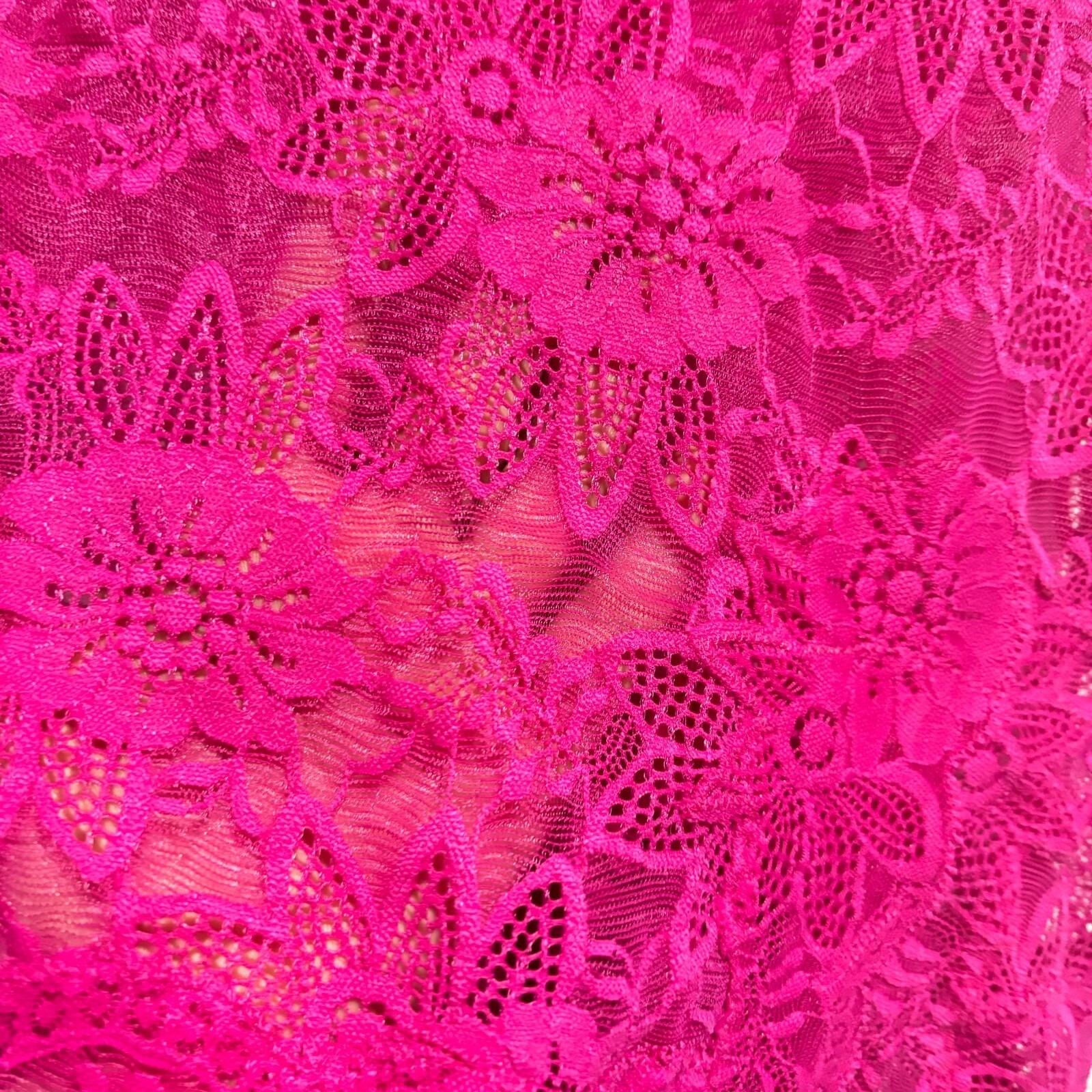 Victoria's Secret Hot Pink Floral Lace Underwire Chemise Slip Dress 34C Y2K