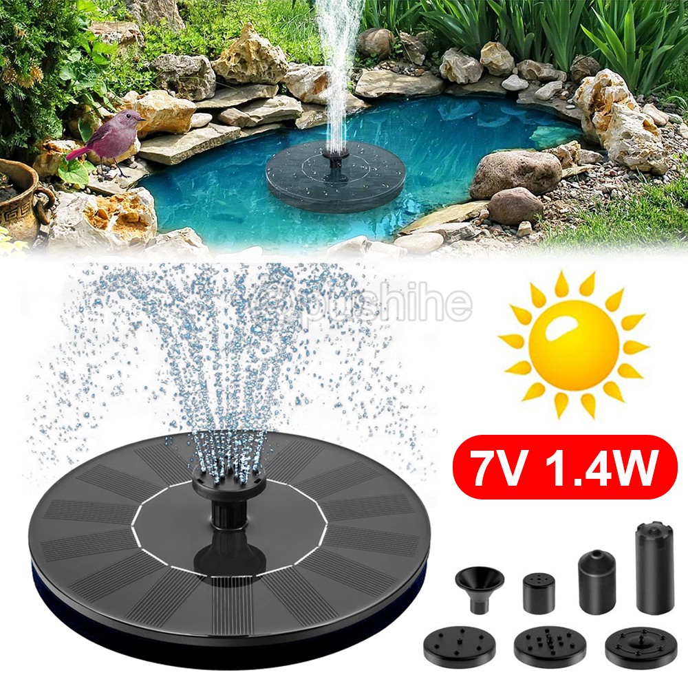 Solar Power Fountain Submersible Floating Water Pump Bird Bath Pond Garden Decor