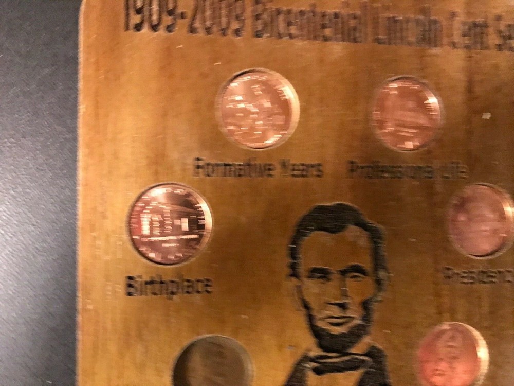 RARE 1909-2009 Lincoln One Cent Bicentennial Set CUSTOM & UNIQUE Solid WALNUT
