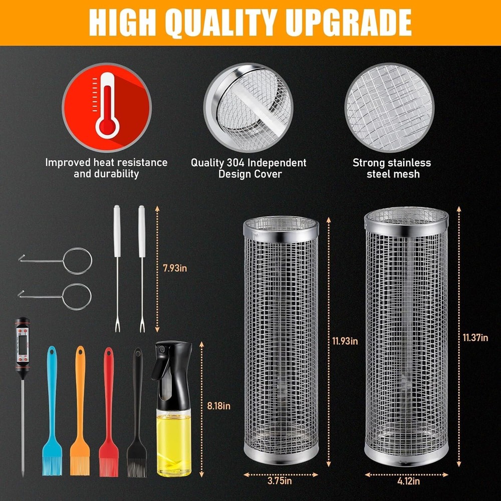 Everpeak Grill Masters Rolling Basket Kit